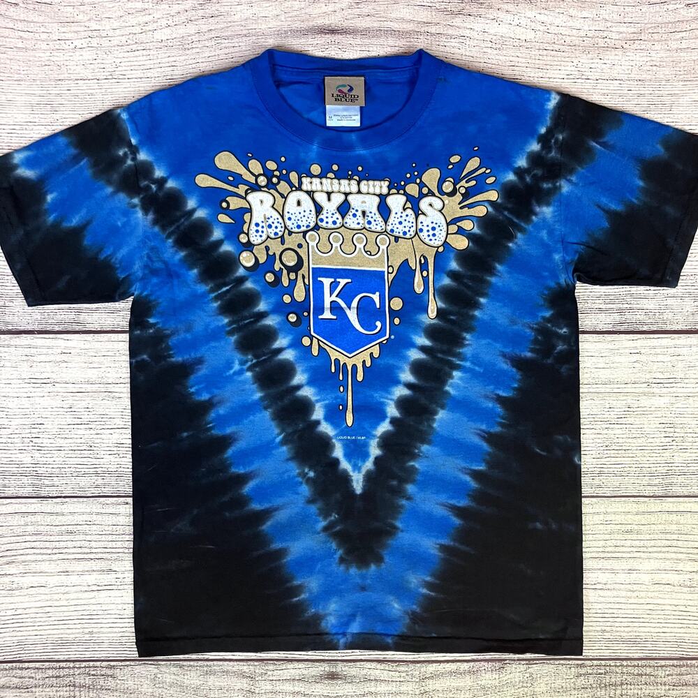 Vintage Kansas City Royals Liquid Blue MLB Baseball T-shirt